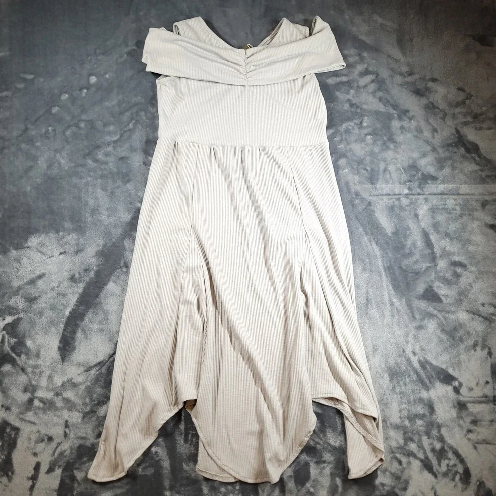 JoyFolie Mendora in‎ Dove High-Low Hem Ribbed Girls Dress